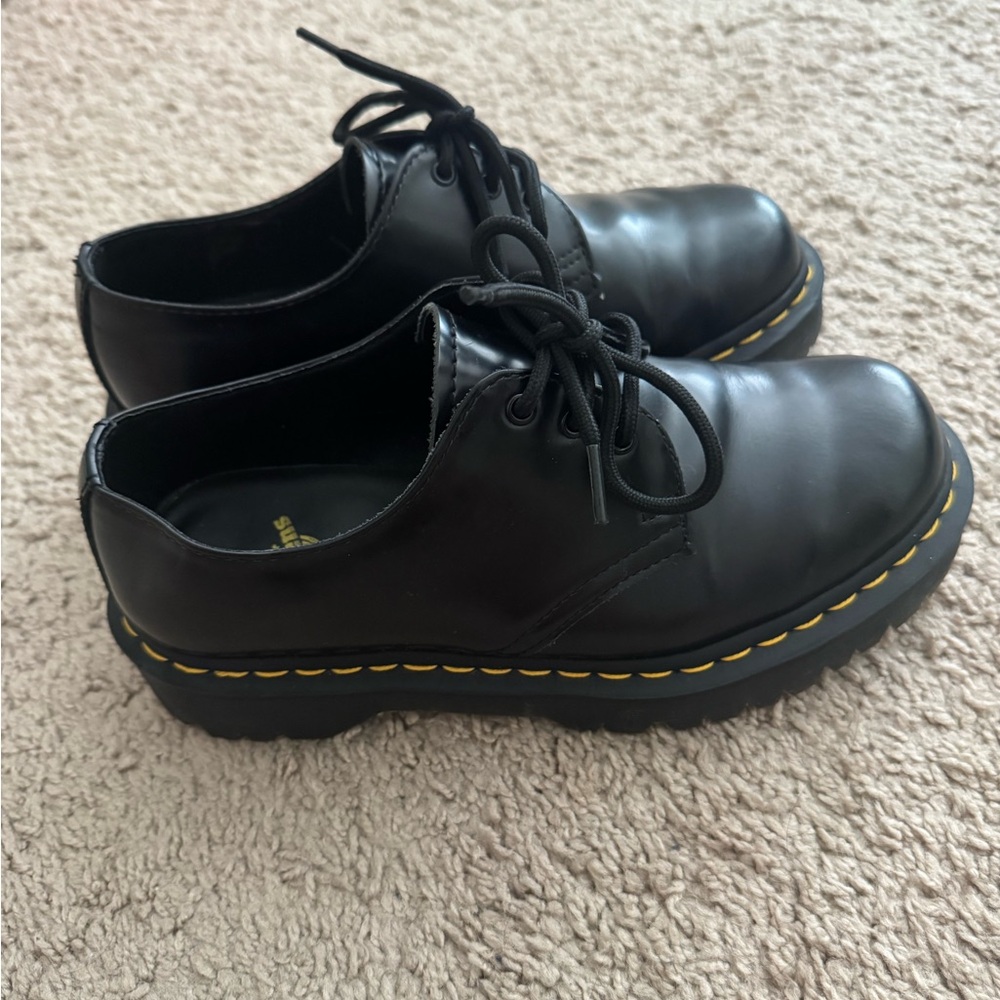 Black womens Dr. Martens loafers